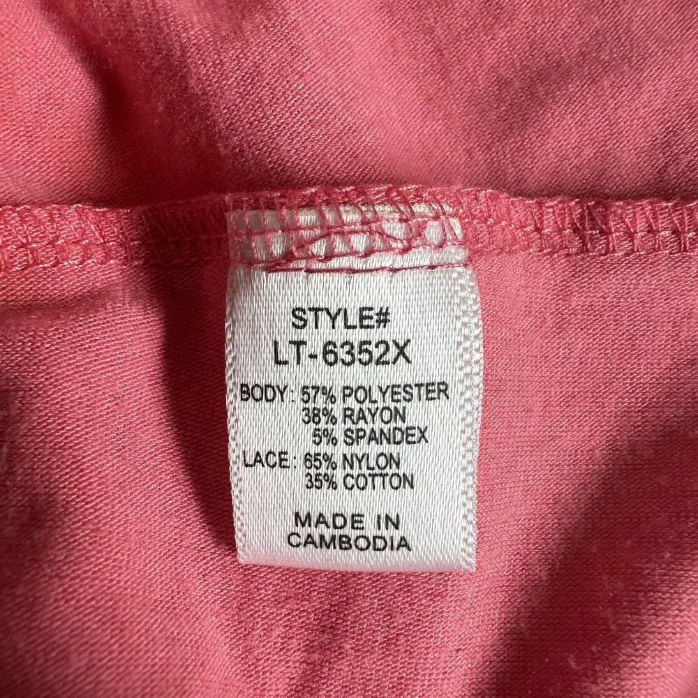 Zenana Babydoll Cami/Dress Womens 3X Pink Lace‎ Crochet Tiered Barbie Boho - Picture 10 of 12